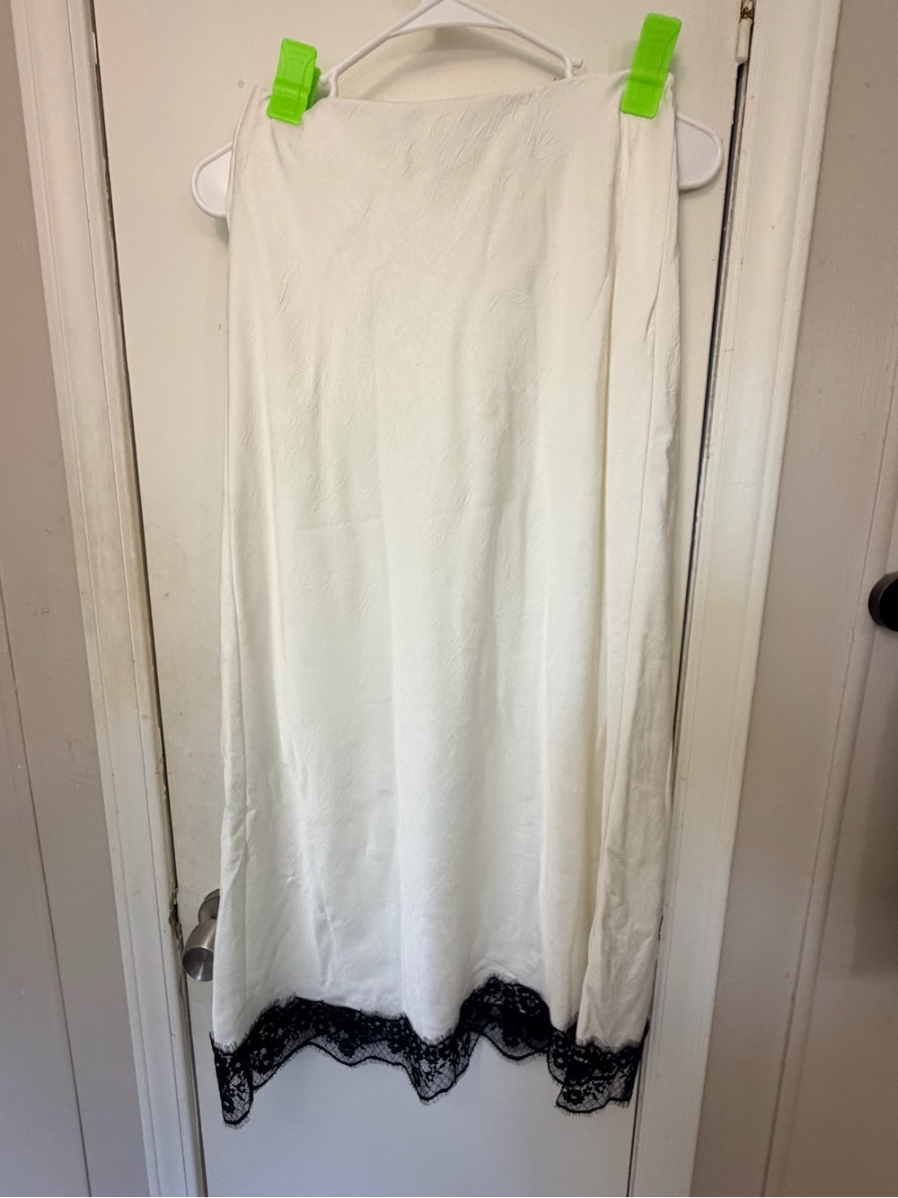 a new day White Maxi Skirt with Black Lace Hem